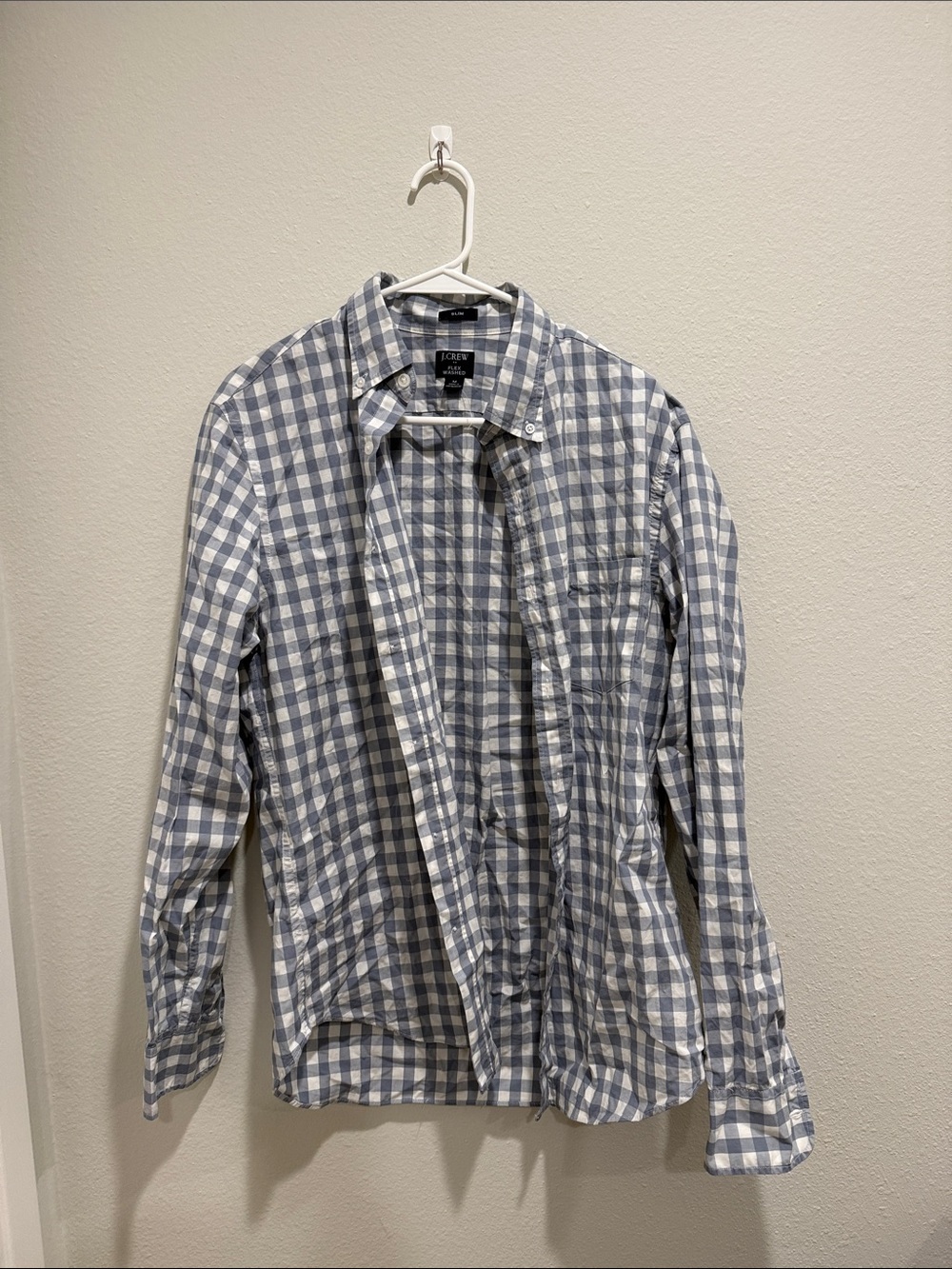 J. Crew Blue and White Gingham Shirt - Button-Up